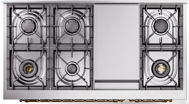 Ilve® Nostalgie II Series 48" Burgundy Pro Style Dual Fuel Range-2