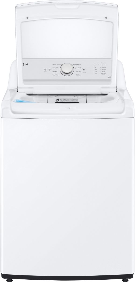 LG 4.8 Cu. Ft. White Agitator Top Load Washer with SlamProof Glass Lid-1