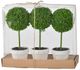 A & B Home 3-Piece Cream/Green Mini Faux Potted Topiaries Set-0