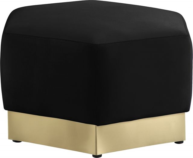 Meridian Furniture Marquis Black Velvet Ottoman-1