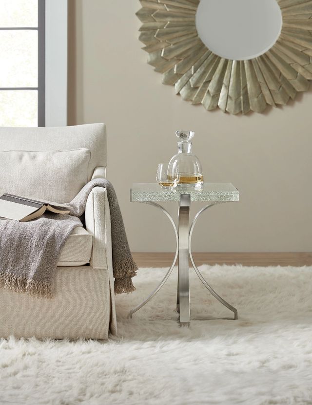 Hooker® Furniture Melange Glass Top Accent Table with Chrome Base-3