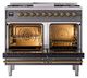 Ilve® Nostalgie II Noblesse 40'' Graphite Matte Pro Style Dual Fuel Range with Brass Trim-2