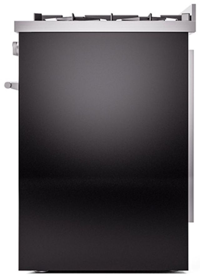 Ilve® Professional Plus II Series 30" Glossy Black Pro Style Dual Fuel Range-3