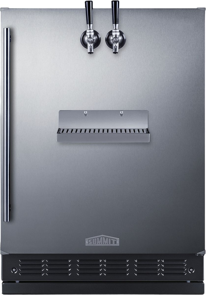Summit® 5.3 Cu. Ft. Black/Stainless Steel Built-In Beer Kegerator
