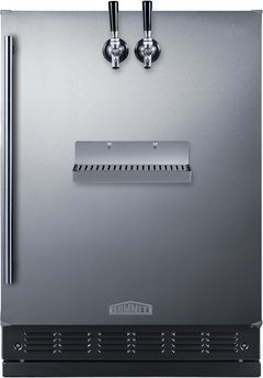Summit® 5.3 Cu. Ft. Black/Stainless Steel Built-In Beer Kegerator
