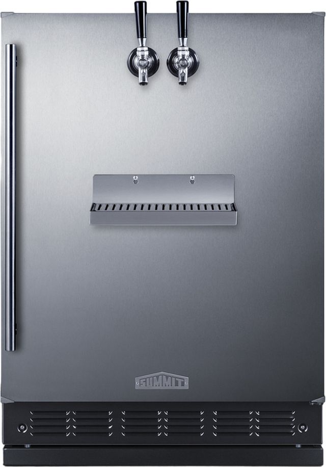 Summit® 5.3 Cu. Ft. Black/Stainless Steel Built-In Beer Kegerator-0