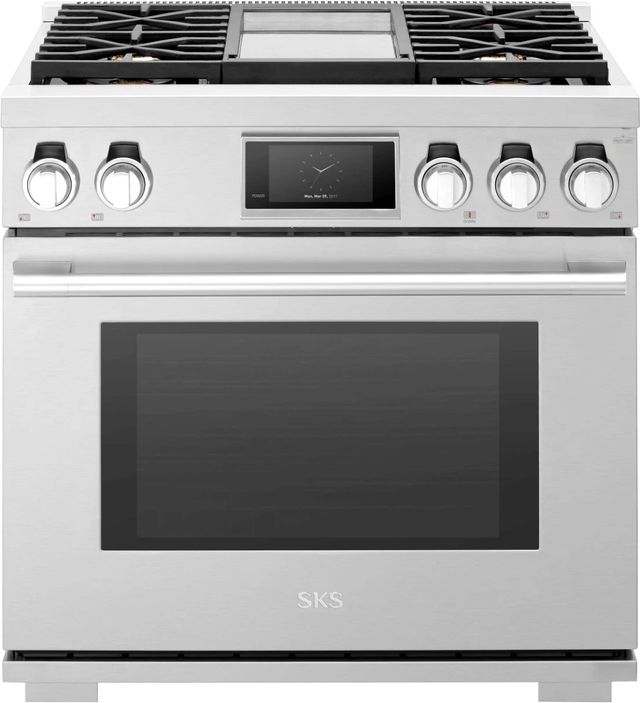 SKS 36" Stainless Steel Pro Style Dual Fuel Range-0