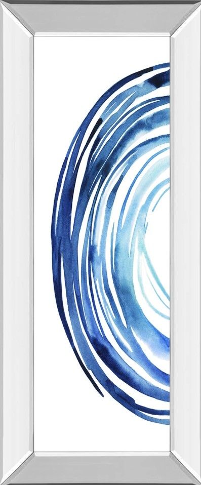 Classy Art Blue Vortex I by Grace Popp Mirror Framed Wall Art-0