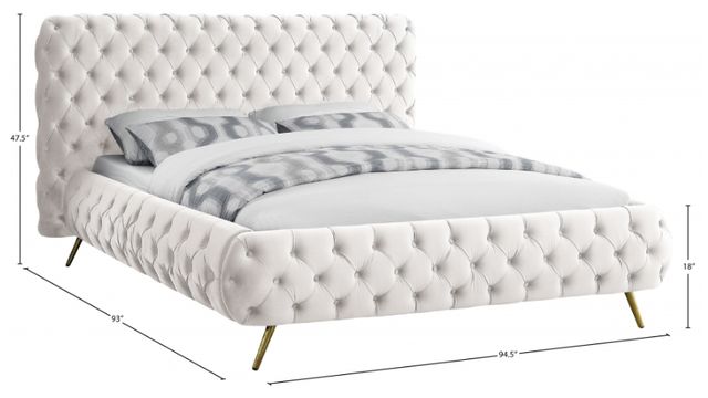 Meridian Furniture Delano Cream King Upholstered Panel Bed-2