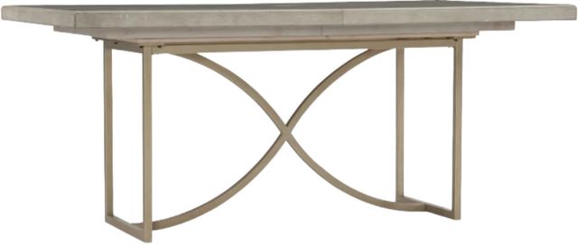 Hooker® Furniture Elixir Serene Gray Beige 80" Rectangular Dining Table with Champagne Silver Base-0