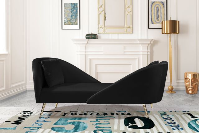 Meridian Furniture Nolan Black Velvet Chaise-1