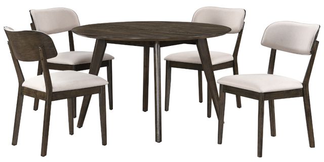 New Classic® Home Furnishings Rex 5-Piece Beige/Walnut Dining Set-0