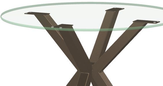 Amisco Customizable Asterisk Clear Glass Round Table with Starburst Stand-1