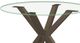 Amisco Customizable Asterisk Clear Glass Round Table with Starburst Stand-1