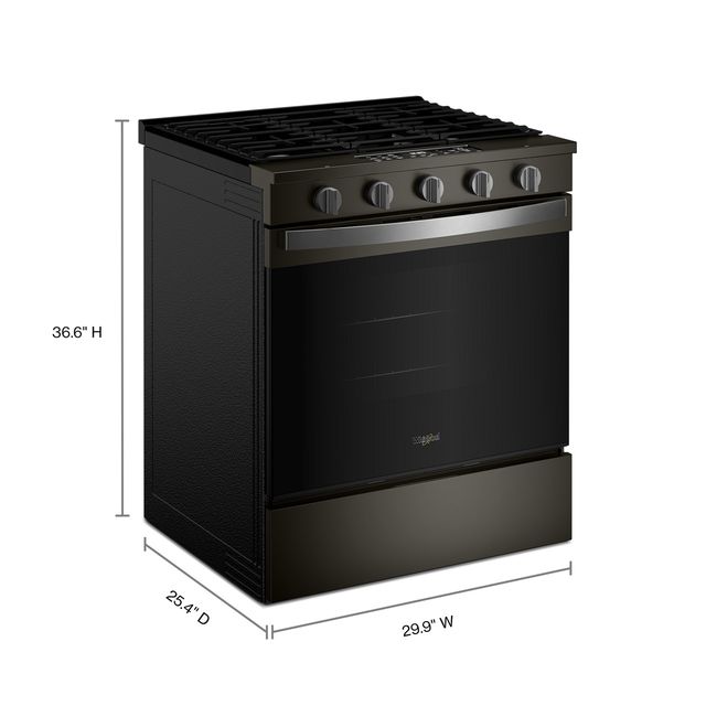 Whirlpool® 30" Black Stainless Steel Slide-In Gas Range with Air Cooking Technology-2