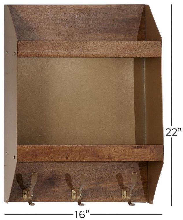 Deco Marche Brown 5" Wall Shelf-3