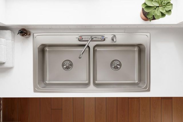 Elkay Lustertone® Classic Lustrous Satin 43" x 22" x 10-1/8" 4-Hole Equal Double Bowl Drop-In Sink-3