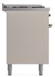 Ilve® Nostalgie II Noblesse 60'' Antique White Pro Style Dual Fuel Range with Burnished Trim-2