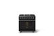Viking® 5 Series 36" Onyx Pro Style Dual Fuel (NG) Range with Polished Chrome Trim-3