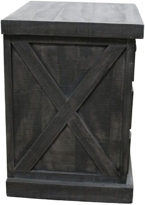 Million Dollar Rustic Gray Double X Nightstand-1