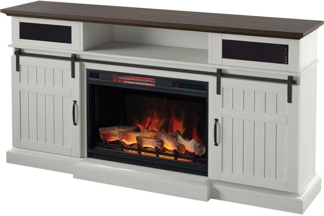 ClassicFlame® Manning Antique White Barn Door TV Stand-3