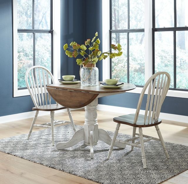 Liberty Furniture Carolina Crossing 3-Piece Antique Honey/White Drop Leaf Dining Set-1