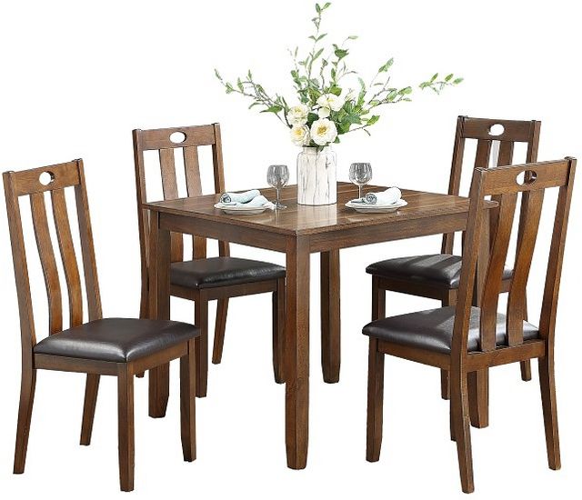 Mazin Furniture Weston 5-Piece Medium Brown Dinette Set-1