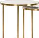Decor-Rest® Furniture LTD Bali 2-Piece Mirrored Top Nesting Side Table Set with Brushed Gold Base-1