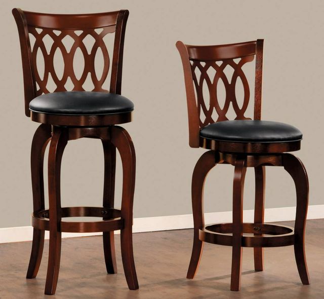 Homelegance® Shapel Black/Dark Cherry 19'' Swivel Pub Height Chair-1