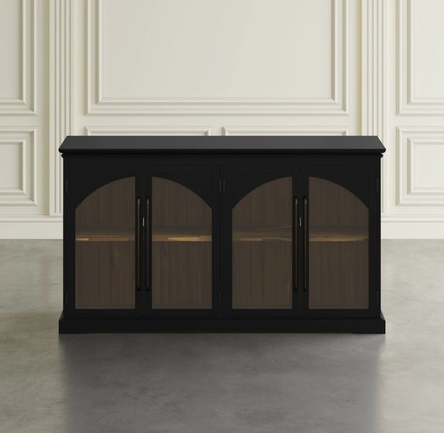 Jofran Inc. Archdale Black 4-Door Gothic Arch Accent Cabinet-2