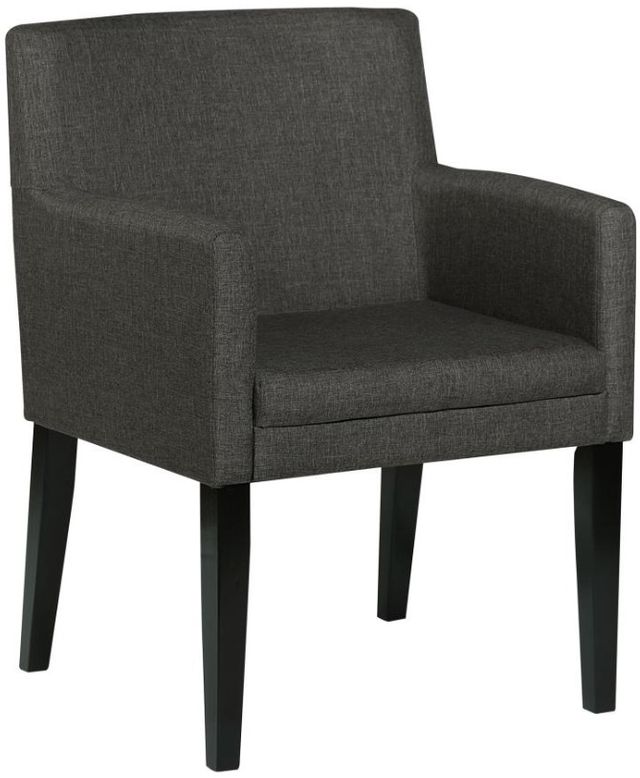 Coaster® Catherine 2-Piece Black/Charcoal Grey Upholstered Dining Arm Chair Set-0