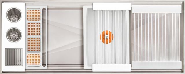 The Galley® Designer White Resin ThinTop™ WashStation™ 3S + DryDock® 12-0