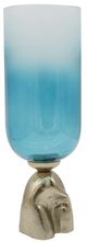 A & B Home Blue/Gold/White Glisten Glass and Aluminum Vase-1