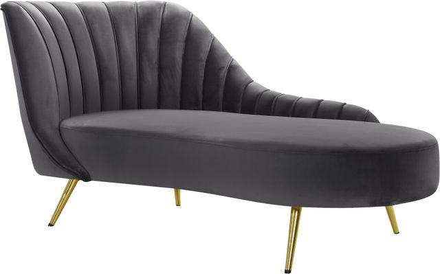 Meridian Furniture Margo Grey Velvet Chaise-0