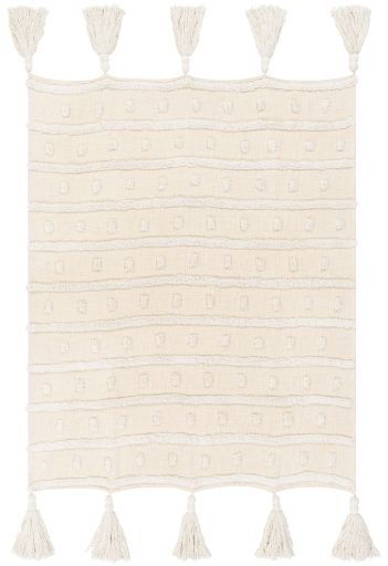 Surya Dallan Cream 50"x60" Throw Blanket-1