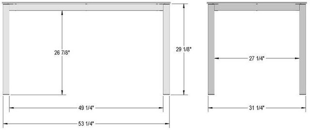 Amisco Customizable Azilis 54" Rectangular Dining Table with 0.5" White Glass Top-2