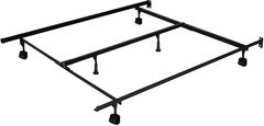 Beaudoin Black Queen Traditional Interlock Bed Frame with Casters and Glides