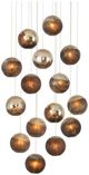 Currey & Company Pathos Antique Gold/Antique Silver/Matte Charcoal Round Multi-Drop Pendant Lighting-0