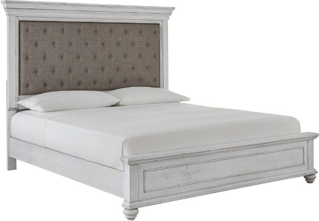 Benchcraft® Kanwyn 6-Piece Whitewash Queen Panel Bed Set-1