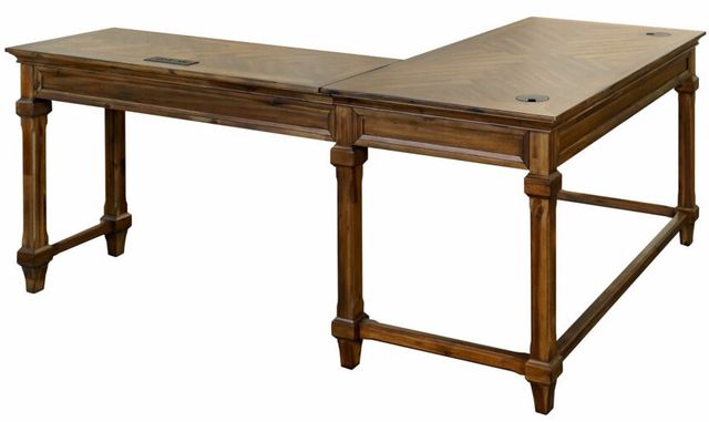 Martin Furniture Porter Natural Open L-Desk with Return-1