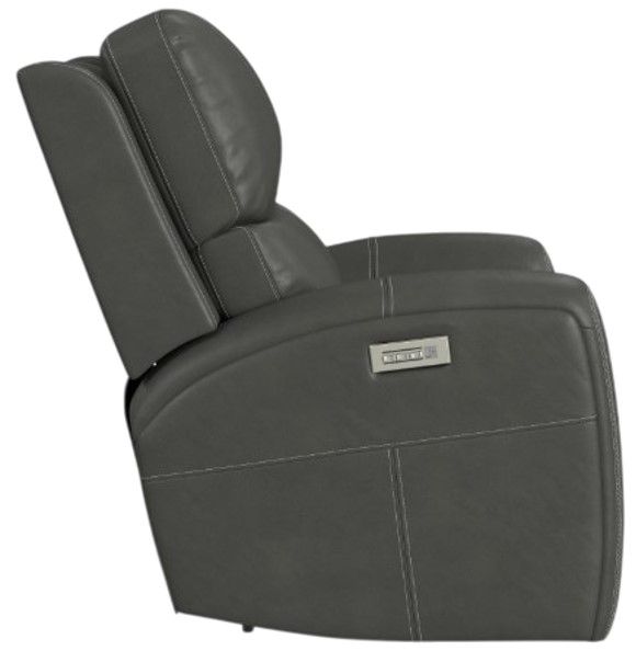 Flexsteel® Linden Charcoal Power Recliner with Power Headrest and Lumbar-6