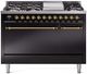 Ilve® Nostalgie II Series 48" Glossy Black Pro Style Dual Fuel Range-0