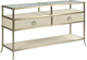American Drew® Lenox Capri Glass Top Console Table with Brassy Champagne/Cream Dual Drawered Base -0
