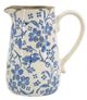 A & B Home Beige/Blue Flower Pitcher-5
