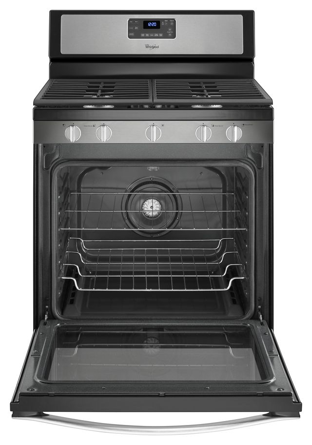Whirlpool® 30" Freestanding Gas Range-Black-on-Stainless-2