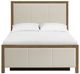 Whittier Wood® Furniture Bailey Nutmeg Queen Upholstered Storage Panel Bed-4
