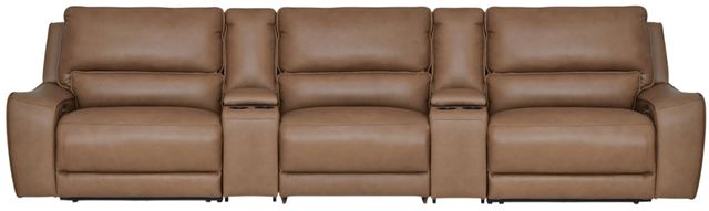 Signature Design by Ashley® DeepWakes 5-Piece Caramel Power Reclining Sectional with Adjustable Headrest-0
