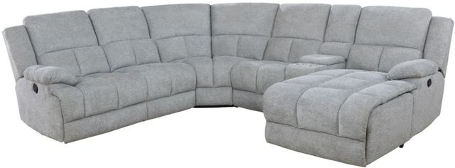 Coaster® Belize Grey 6-Piece Pillow Top Arm Motion Sectional -0