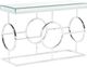 Elements International Pearl Glass Top Sofa Table with Chrome Base-0
