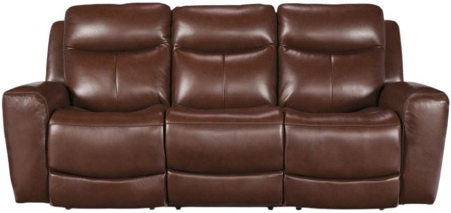 Signature Design by Ashley® Momentum Moves Mahogany Power Reclining Sofa with Adjustable Headrest-0